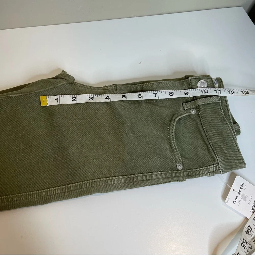 Free People High Rise Jegging Army Green Skinny Jeans